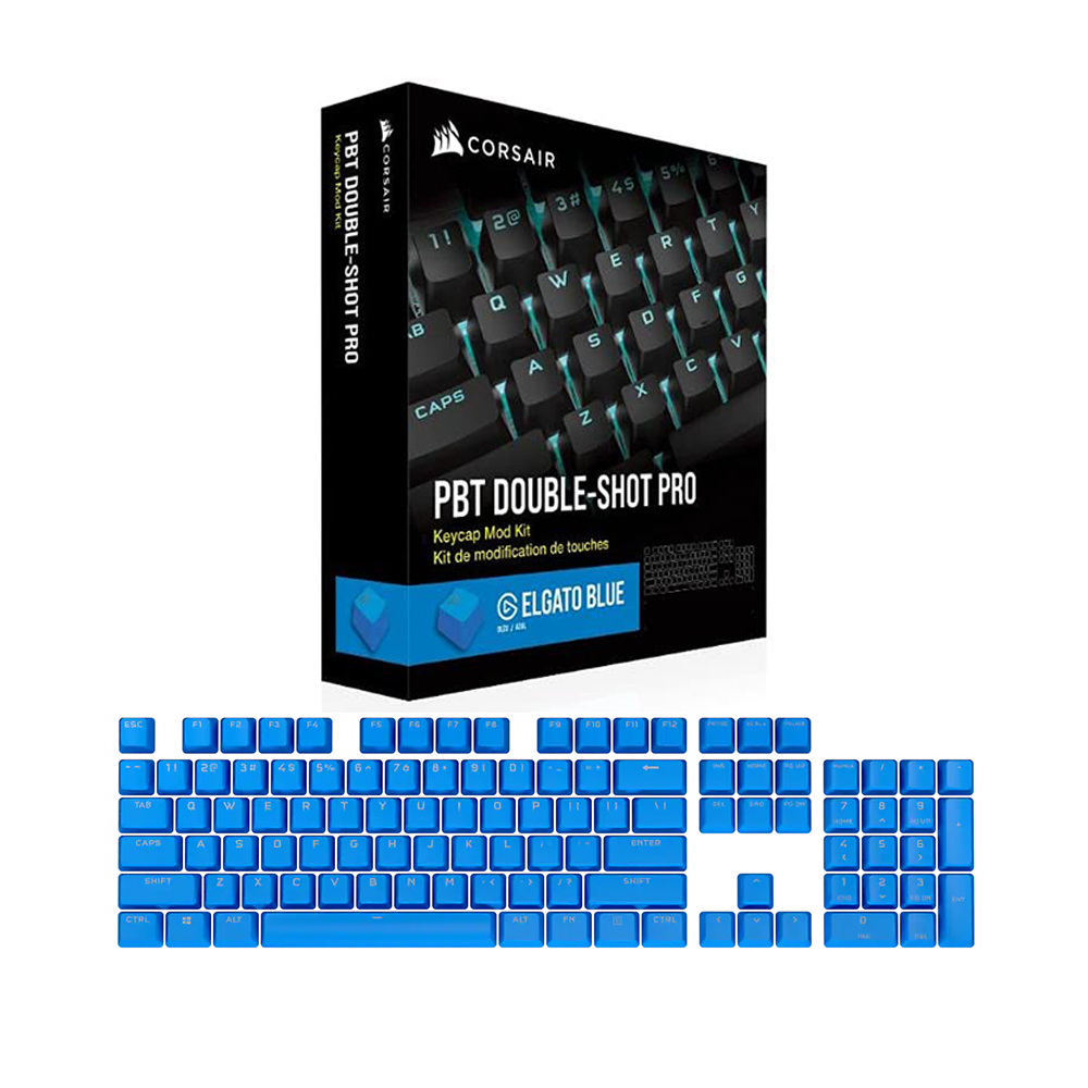 Bộ nút thay thế Corsair keycap PBT DOUBLE-SHOT PRO - ELGATO Blue/CH-9911030-NA