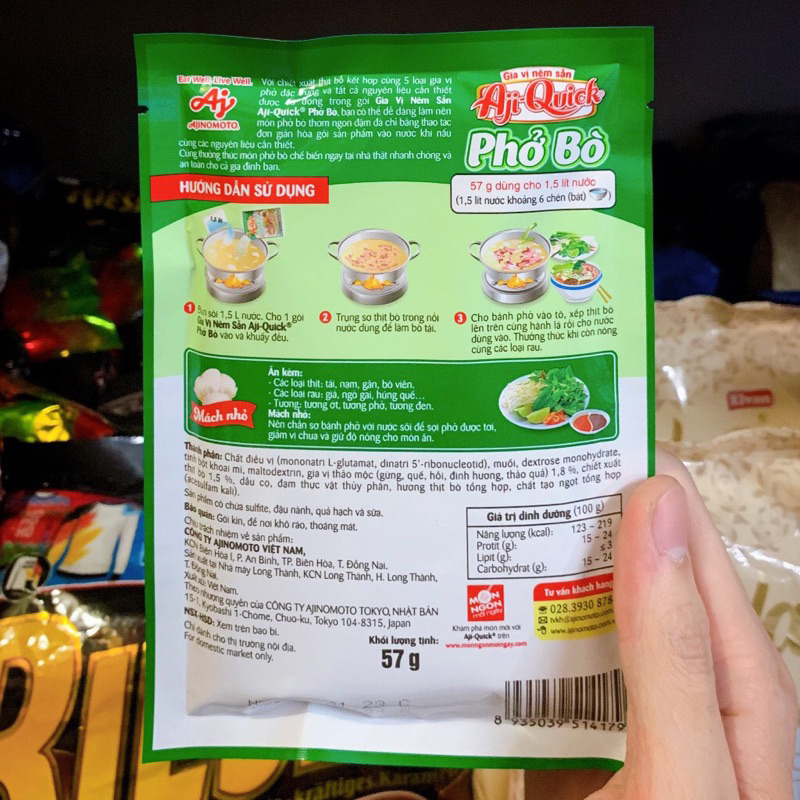 GIA VỊ PHỞ BÒ Aji-Quick - gói 57g