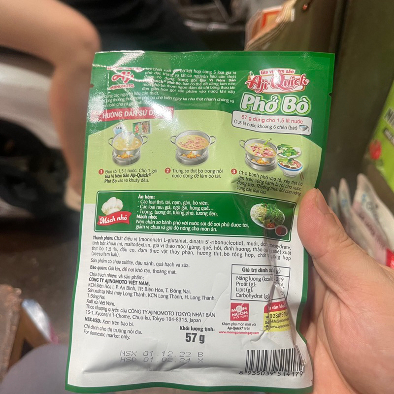 GIA VỊ PHỞ BÒ Aji-Quick - gói 57g
