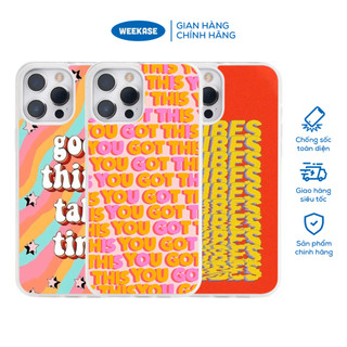 Ốp lưng iPhone viền đen, trắng chống sốc chống va đập Weekase chữ nhiều màu 1 - Màu in cực bền
