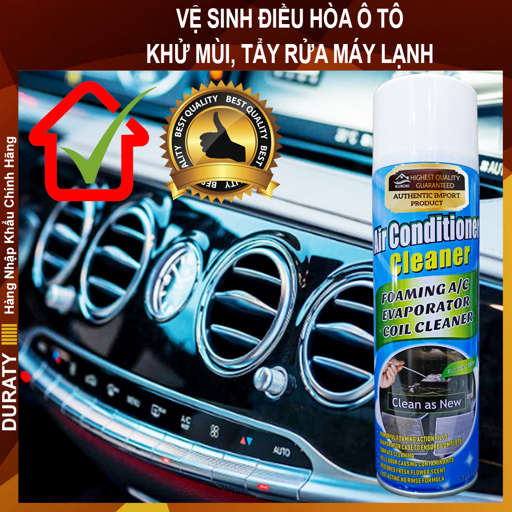 Vệ Sinh Điều Hòa Ô tô - Dung Dịch Vệ Sinh Máy Lạnh, Giàn Lạnh - Xịt Rửa Điều Hòa, Làm Sạch Không Khí, Khử Mùi [DURATY]
