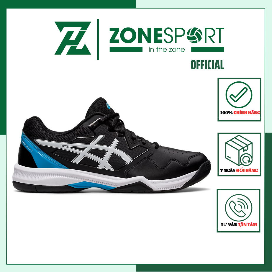 Giày Asics Gel-Dedicate 7 Đen - Giày Chuyên Tennis, Cầu Lông, Bóng Chuyền cổ thấp đa năng đế đệm gel êm ái đàn hồi