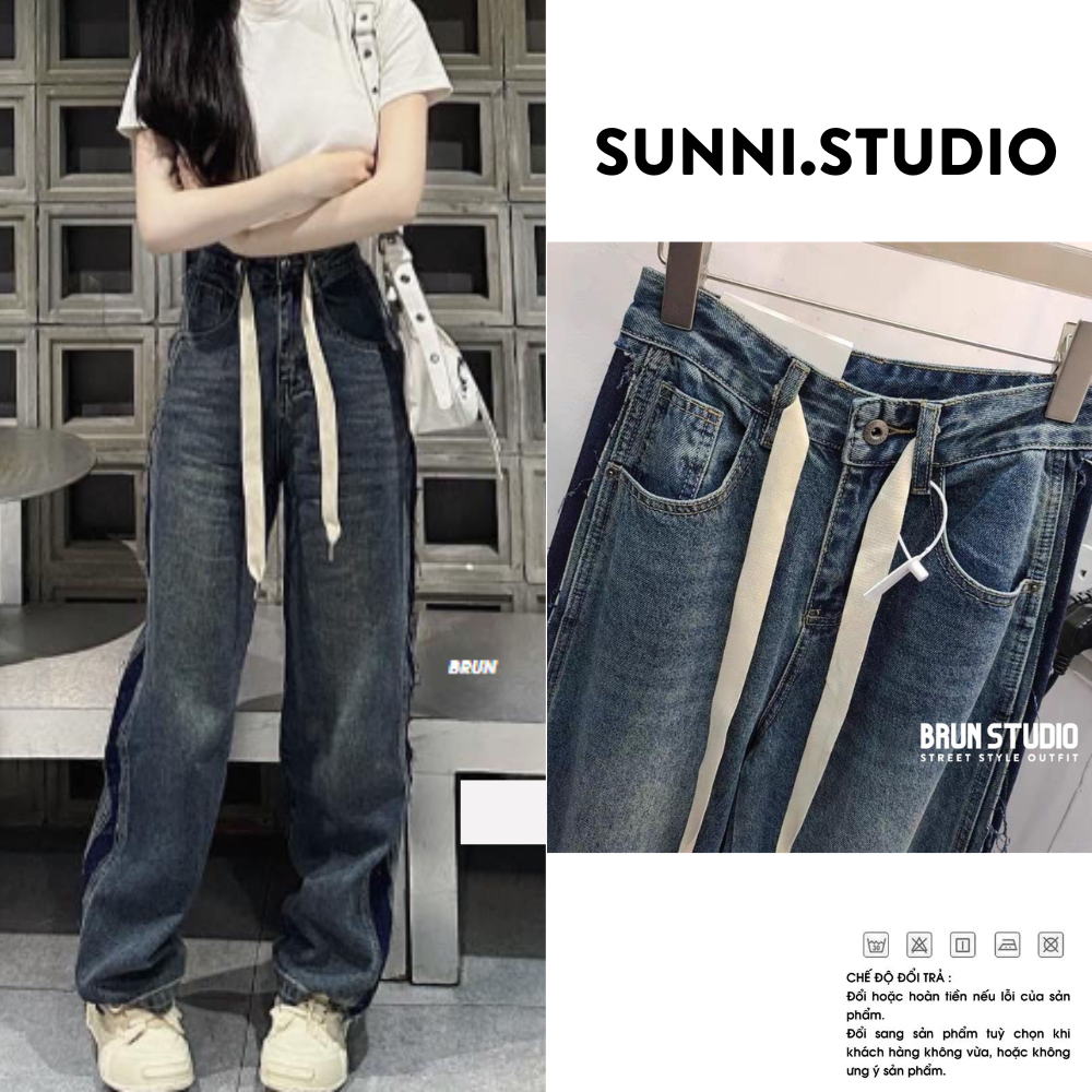 Quần Jean Nữ Blue Dây Eo Chất Vải Quảng Châu Hàng Cao Cấp Quần Jean Nữ Thương Hiệu Sunni