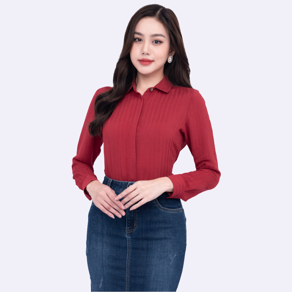 Áo sơ mi công sở nữ - Áo sơ mi nữ sợi lanh Thái Hòa ASW0101-A02