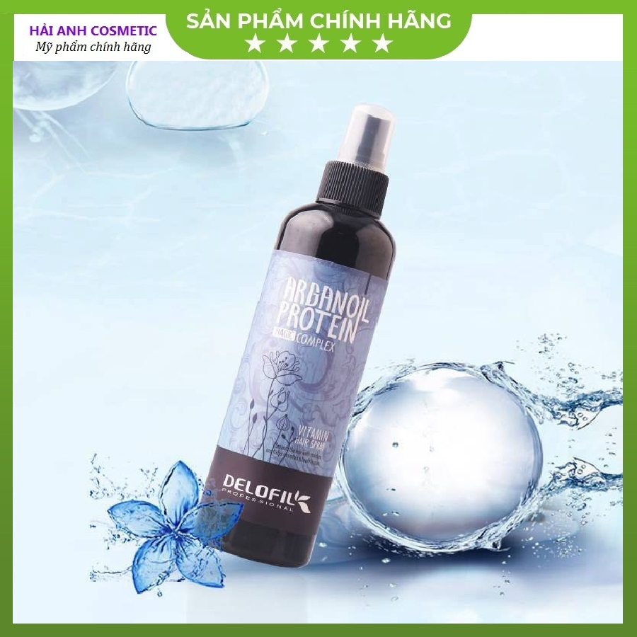 Xịt dưỡng tóc DELOFIL Hair Spray keratin phục hồi sâu hư tổn dưỡng tóc uốn duỗi nhuộm 260ml