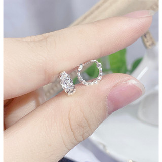 Khuyên tai bạc bé gái kim ti.ề.n - bông bạc cho bé gái