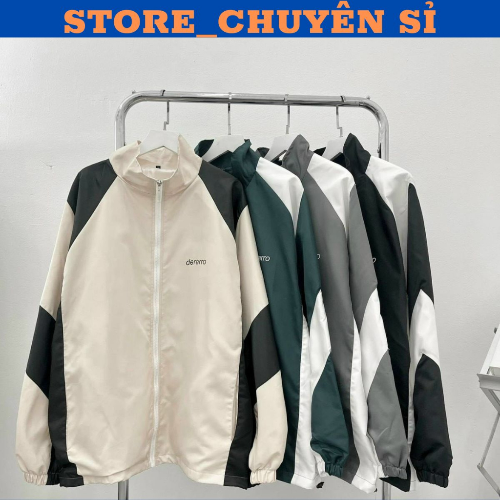 Áo Khoác Dù Nam Nữ Cổ Đứng Phối Màu&Sọc In Chữ Lưng DERORRE Mẫu Mới SHOP STORE_CHUYÊN SỈ
