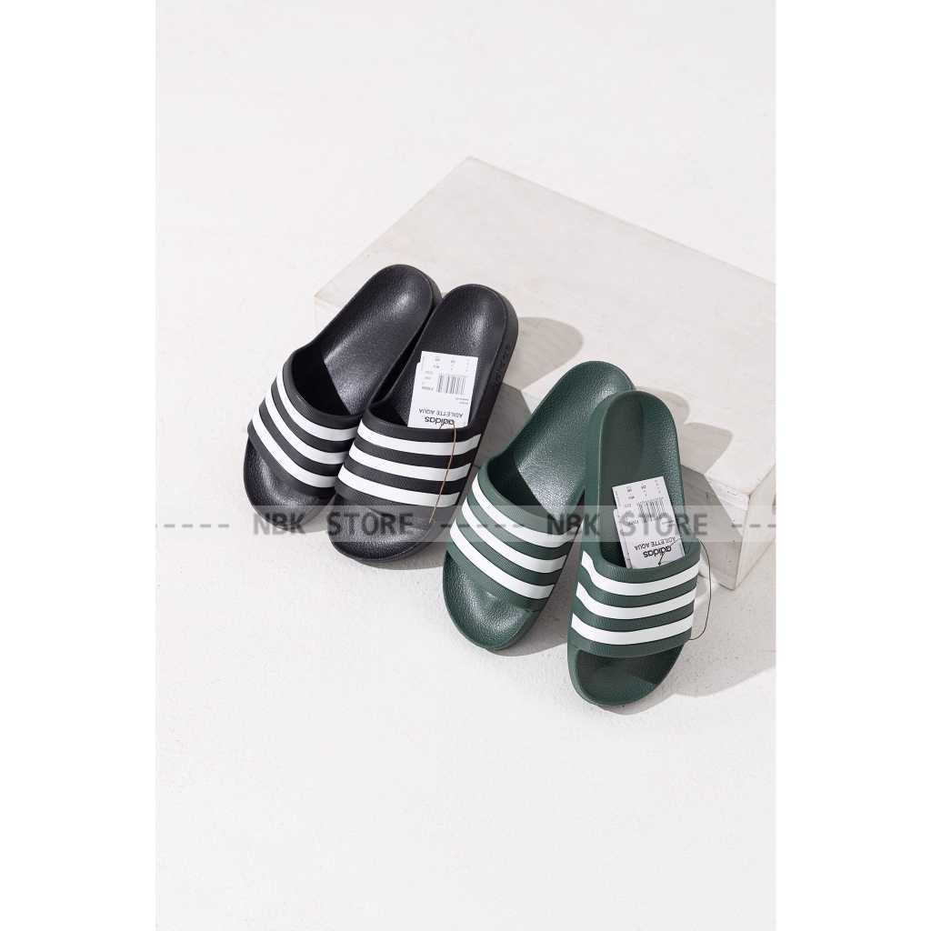 Dép Thể Thao Adidas Adilete Chính Hãng NBK Store - Đen và Xanh