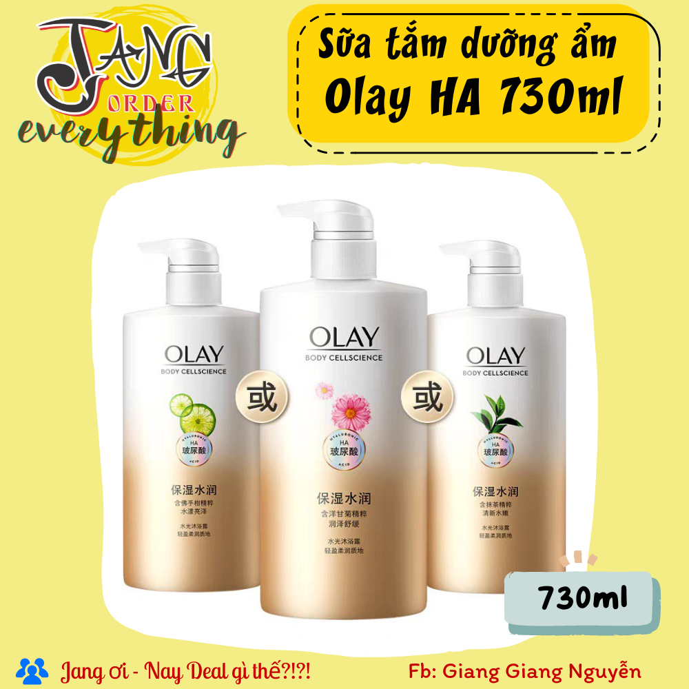 Sữa tắm Olay HA 730ml Dưỡng trắng cấp ẩm cho da