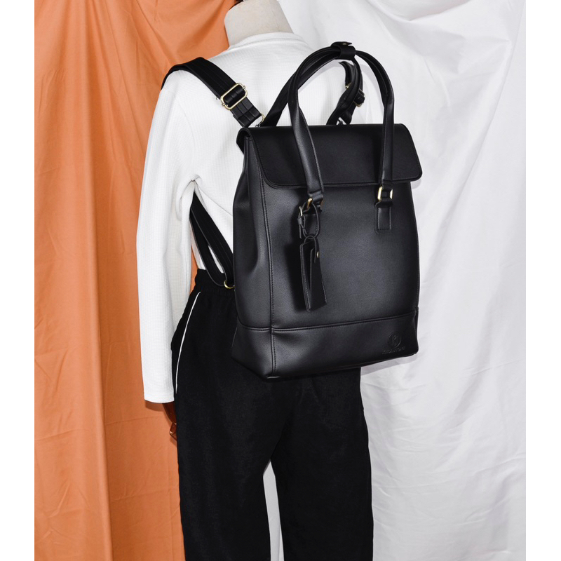 Túi da KHÔISTORE | Max_Túi tote balo đeo chéo đa năng_Túi thiết kế_Hàng thủ công_Túi du lịch_Công sở_Màu đen