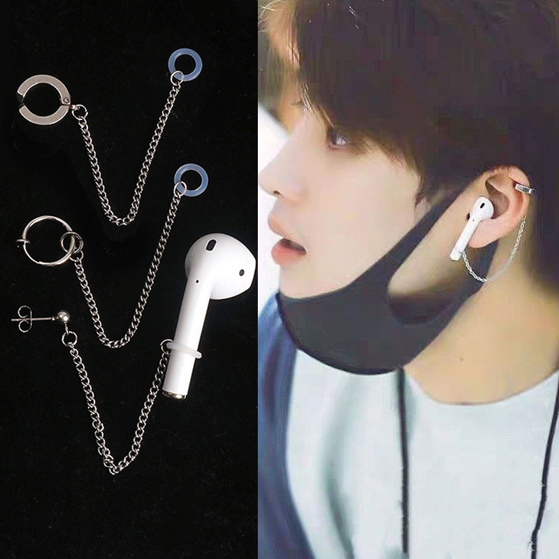 Khuyên đeo tai nghe airpods nhiều loại có kẹp vành không cần xỏ lỗ bông tai nam nữ unisex 1 chiếc