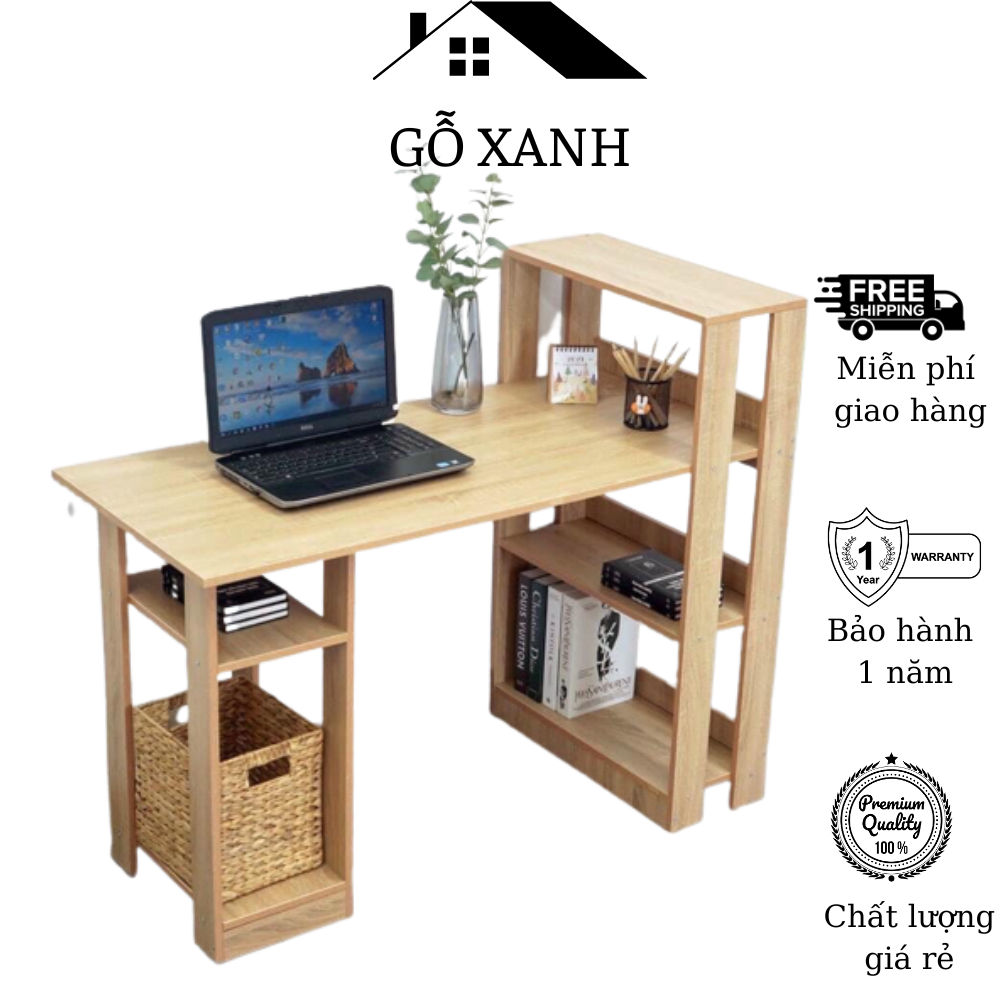 Bàn Làm Việc Có Kệ Sách Tiện Lợi - Bàn Học Chữ L Có Kệ Sách Giá Rẻ