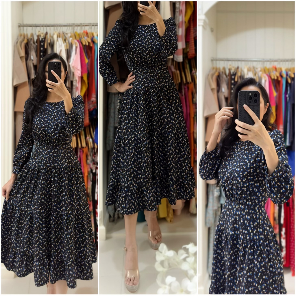 Ludi Dress - Đầm Midi Dáng Đầm Bí Phồng Che Khuyết Điểm