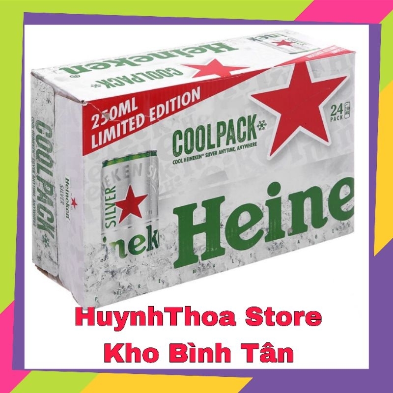 LON NHỎ_Thùng 24 lon bia Heineken Silver 250ml