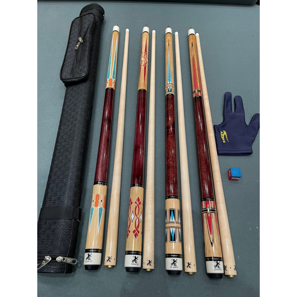 Cơ Bida Lip  Adam III cao cấp, Gậy Bi-A  2 khúc Billiards 3 Băng Adam 3 Câu Lạc Bộ Hanana