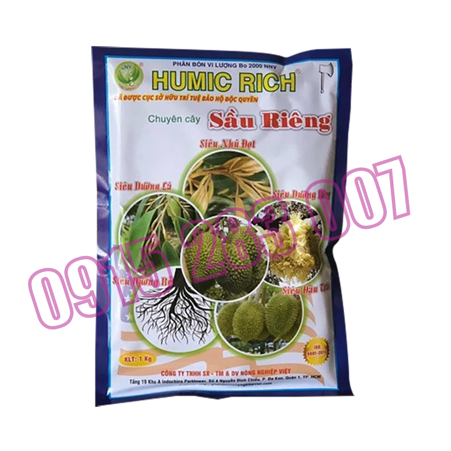 Phân Bón Cho Sầu Riêng Humic Rich Gói 1kg - Kích Rễ Mạnh, Bung Đọt Nhanh, Phục Hồi Cây Suy, Dưỡng Cây Sung Khỏe