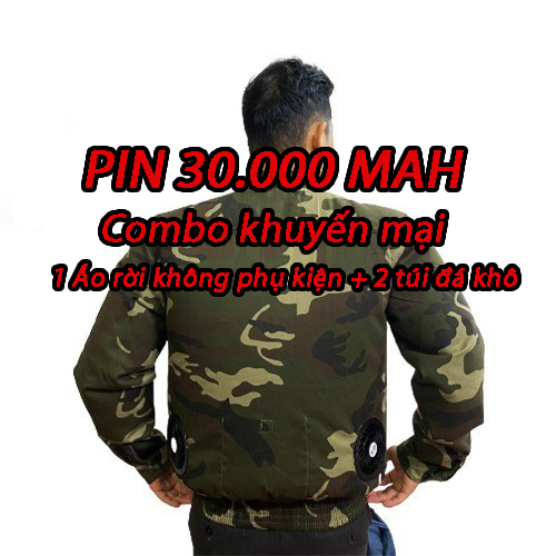 Áo quạt điều hòa chính hãng Nhật Bản - PIN 30.000mah ( Tặng thêm 1 áo rời không phụ kiện + 2 túi đá khô )