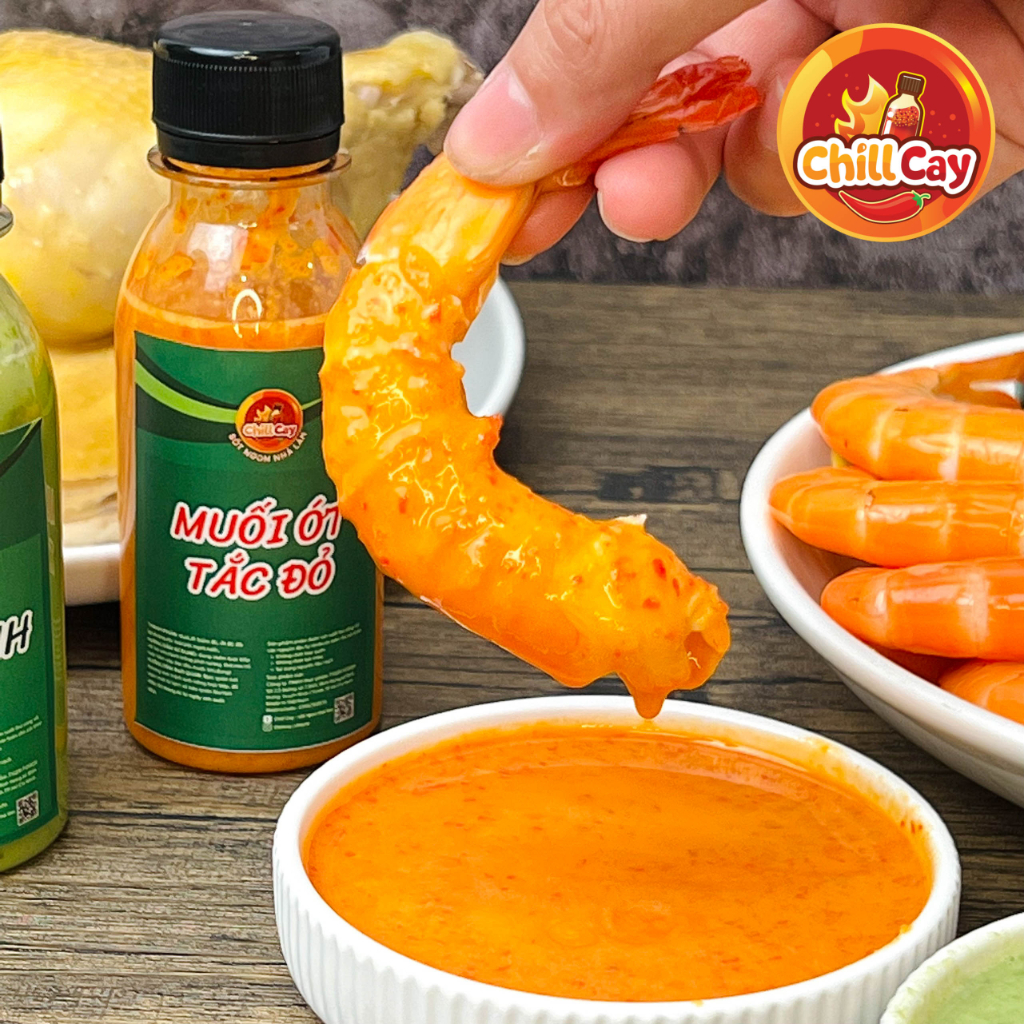 COMBO 2 chai Muối ớt đỏ + muối ớt xanh CHILL CAY  Sốt muối ớt tắc đỏ nhà làm dùng chấm hoặc trộn SIÊU NGON chai 150g