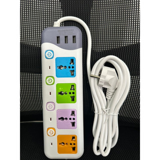 Ổ điện đa năng 4 ổ cắm 2 usb dây 3m