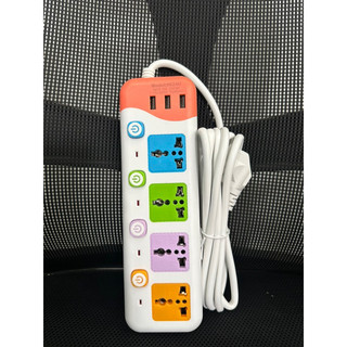 Ổ điện đa năng 4 ổ cắm 2 usb dây 3m