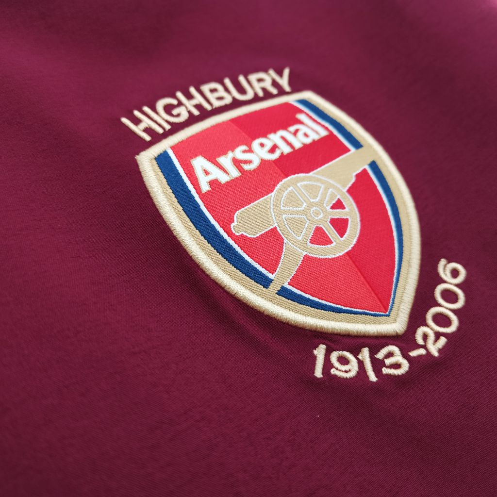 Áo bóng đá retro arsenal 2005 vải Cotton Polyester thời trang blockcore