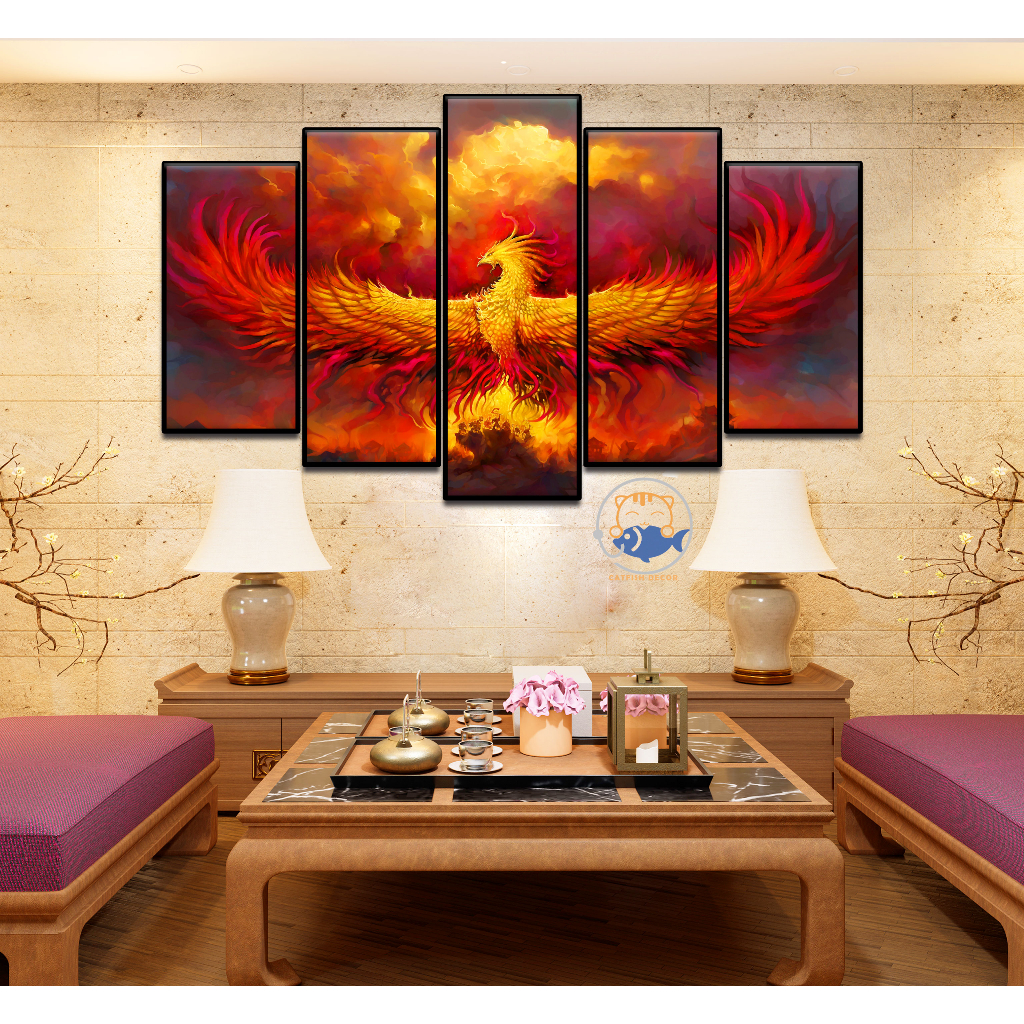 TRANH DÁN TƯỜNG Decor Phòng - TRANH DÁN TƯỜNG Decor Phòng - Long - Lân - Quy - Phụng - bộ 2