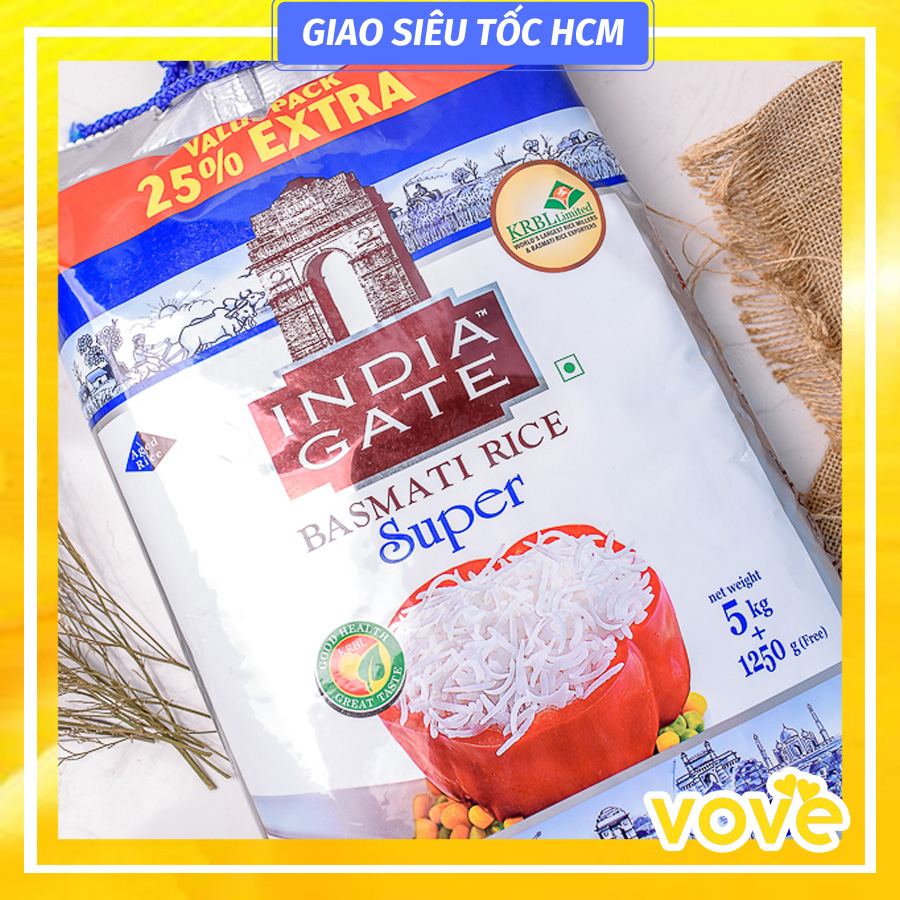 Gạo Ấn Độ Basmati India Gate gói 6kg cho người tiểu đường