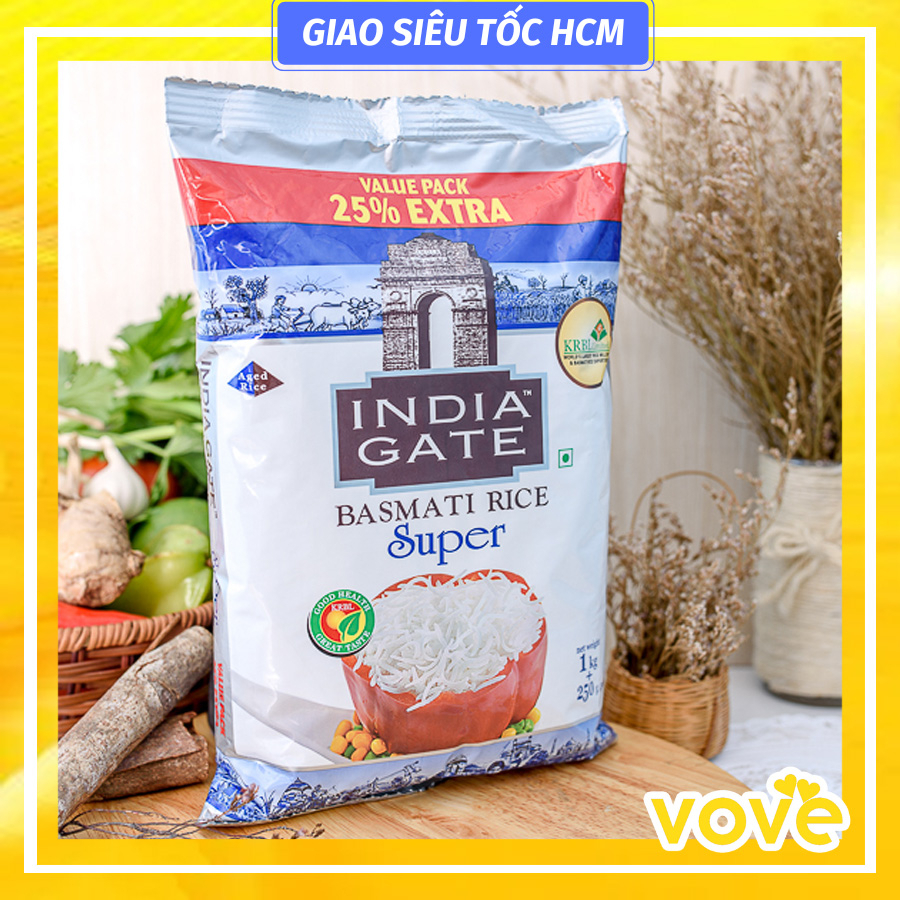 Gạo Ấn Độ Basmati India Gate 1,25kg dành cho người tiểu đường
