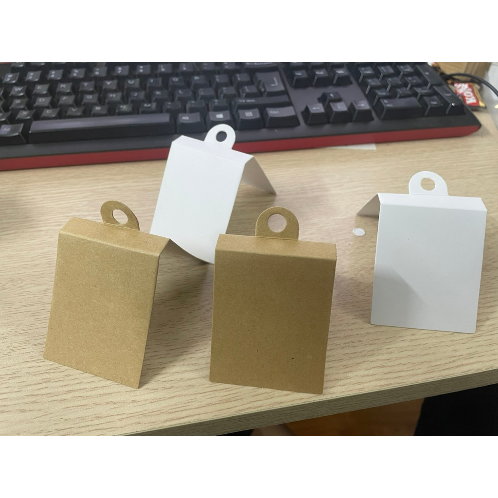 Set 50 - 100 tag giấy gắn Tất Chân Nam Nữ, thẻ giấy gắn Vớ Cổ Ngắn, cổ dài, giấy bìa cứng trắng và kraft trơn không chữ