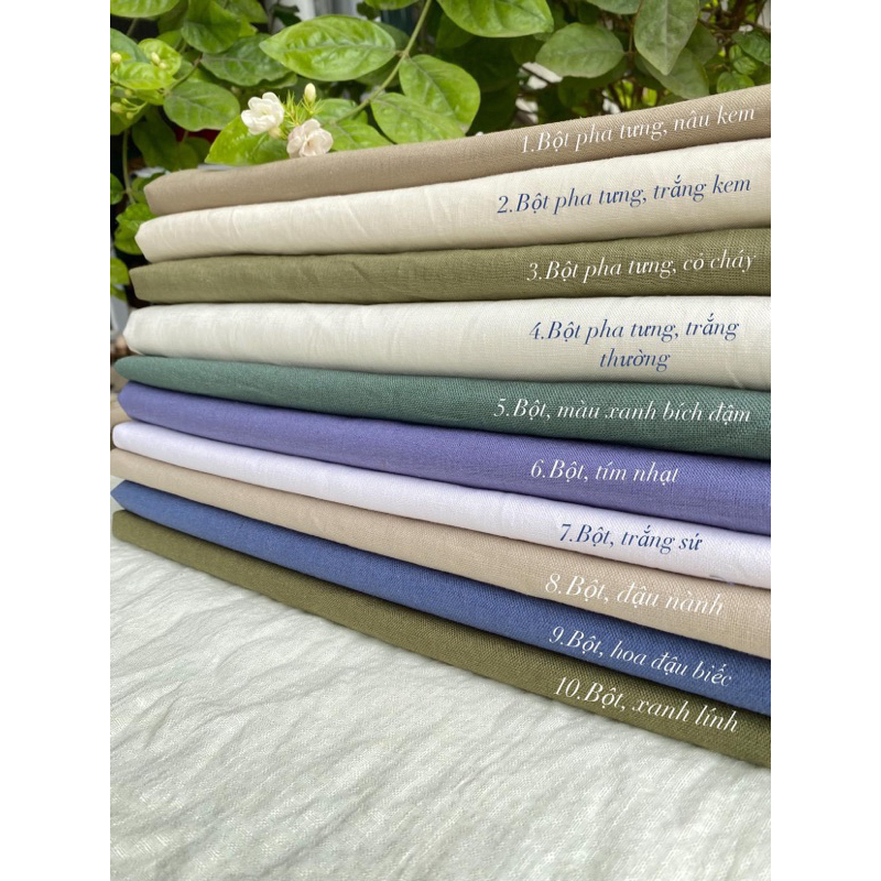 Vải linen bột và bột pha tưng