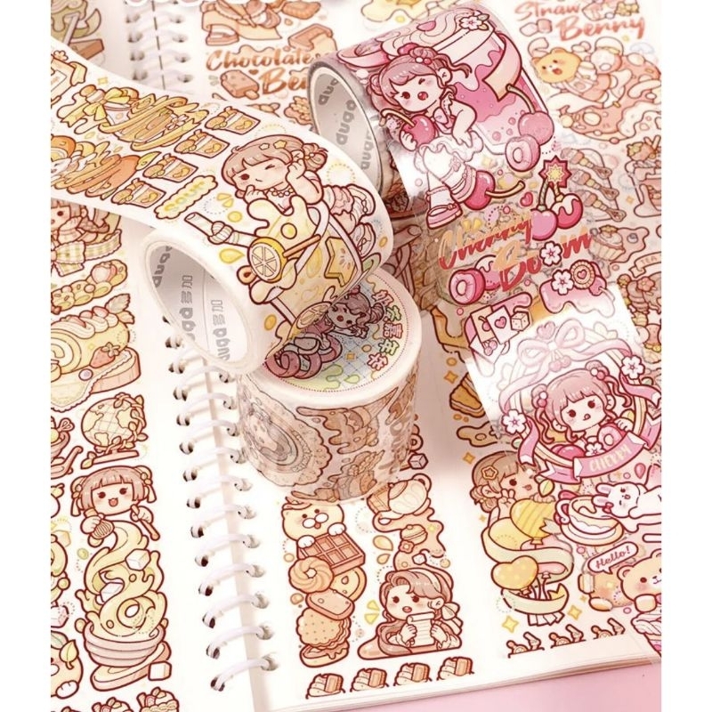 Chiết washi/PET tape Mochi lễ hội trà sữa