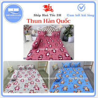 Bộ ga giường, Drap nệm Thun Lạnh Hàn Quốc 4 món