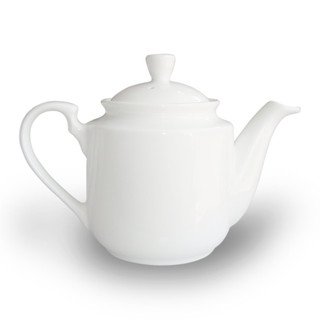 Ấm trà trụ trơn ấm trà sứ trắng Bát Tràng 450ml