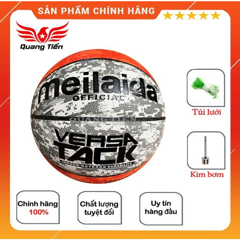 Freeship Quả bóng rổ da PU cao cấp Meilaida số 7 nhập khẩu tặng kèm kim bơm và lưới