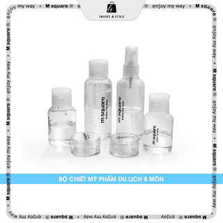 Bộ chiết mỹ phẩm du lịch 8 món bỏ túi du lịch tiện ích Msquare® Chính hãng giá tốt