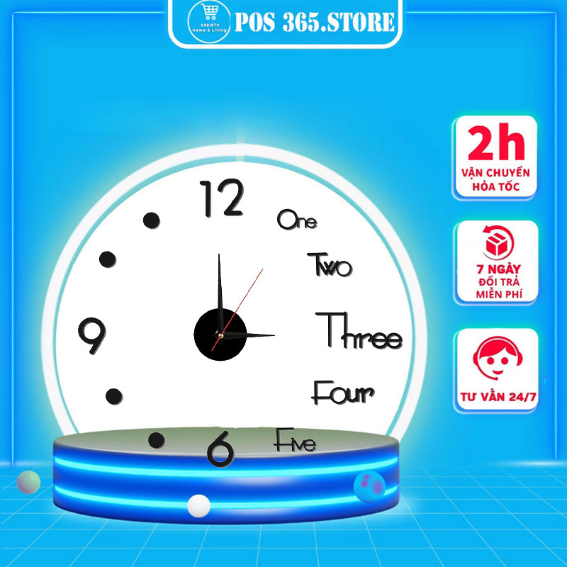 Đồng Hồ Dán Tường 3D - Đồng Hồ Treo Tường Trang Trí Độc Đáo Lạ Mắt - POS365.STORE
