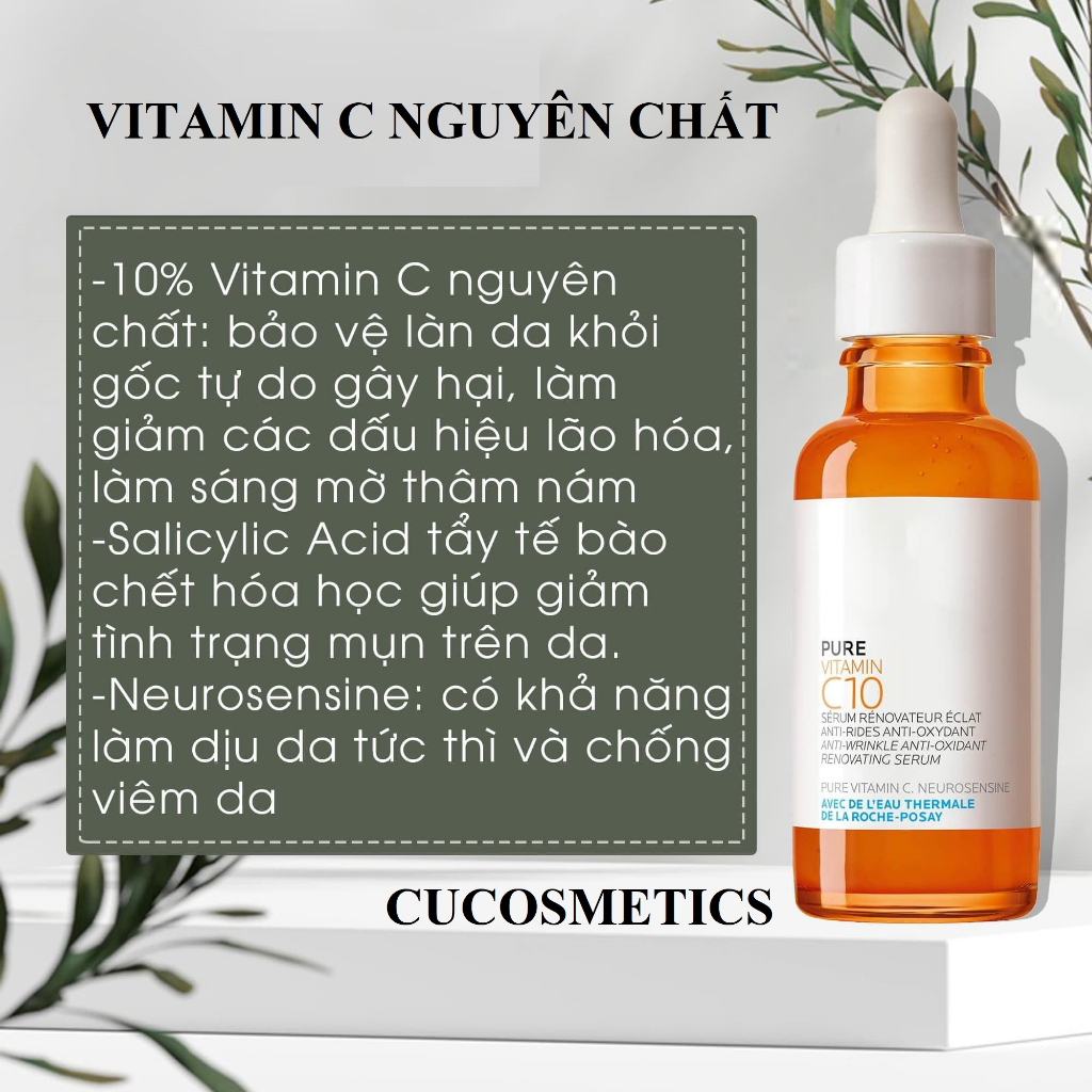 Serum C10 La Roche Posay Pure Vitamin C Nguyên Chất Cho Da Nhạy Cảm 30ml .