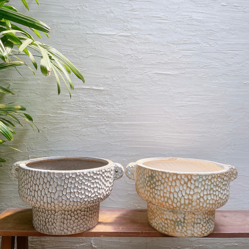 [CHỈ SHIP HỎA TỐC] TRÒN TRÒN SAIGON - CHẬU RUSTIC 2 TAI DẸT (2 MÀU)