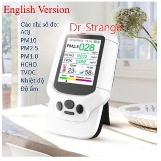 Máy đo chất lượng không khí PM2.5   1.0   10 formaldehyde TVOC nhiệt độ độ ẩm Dienmern DM502 