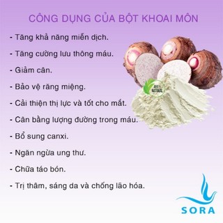 Sora Bột khoai môn nguyên chất (chiết lẻ từ bao 25kg)
