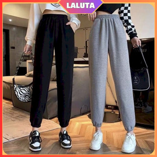 Quần jogger ống rộng unisex LALUTA quần nỉ bo gấu dáng thể thao suông nam nữ nỉ cao cấp da cá bigsize basic QN001