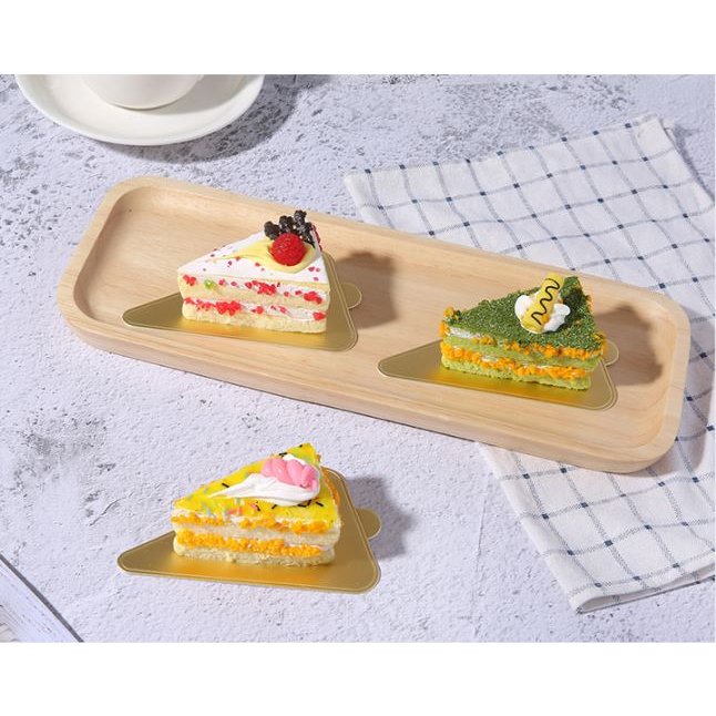 Set 100 Đế Giấy Lót Bánh Mousse Hình Tam Giác, Tròn, HCN, Hình Vuông Màu Vàng