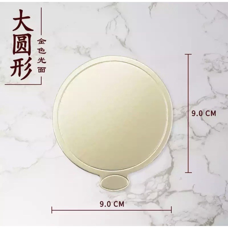 Set 100 Đế Giấy Lót Bánh Mousse Hình Tam Giác, Tròn, HCN, Hình Vuông Màu Vàng