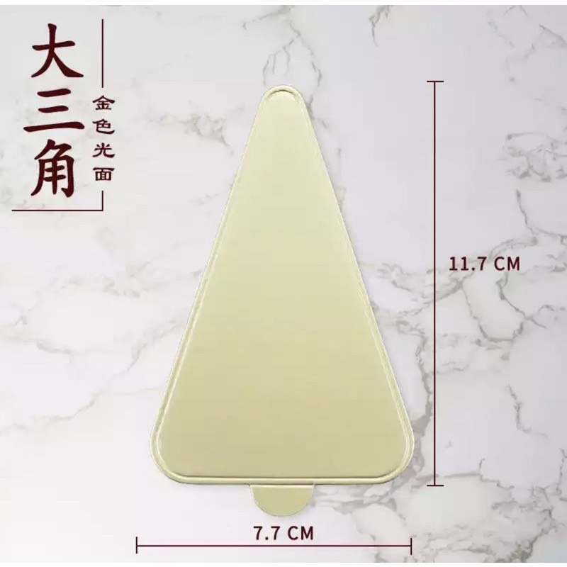 Set 100 Đế Giấy Lót Bánh Mousse Hình Tam Giác, Tròn, HCN, Hình Vuông Màu Vàng