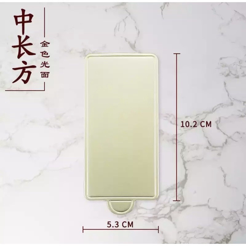 Set 100 Đế Giấy Lót Bánh Mousse Hình Tam Giác, Tròn, HCN, Hình Vuông Màu Vàng