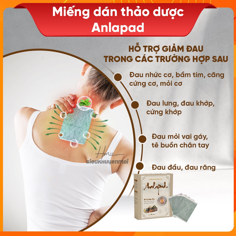 Miếng Cao Dán Xương Khớp Anlapad  Cơ Cổ Vai Gáy, Bong Gân Đau Lưng, Làm Nóng, phiên bản giới hạn