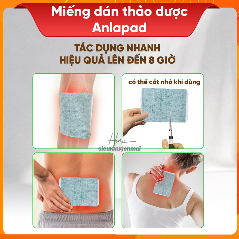 Miếng Cao Dán Xương Khớp Anlapad  Cơ Cổ Vai Gáy, Bong Gân Đau Lưng, Làm Nóng, phiên bản giới hạn