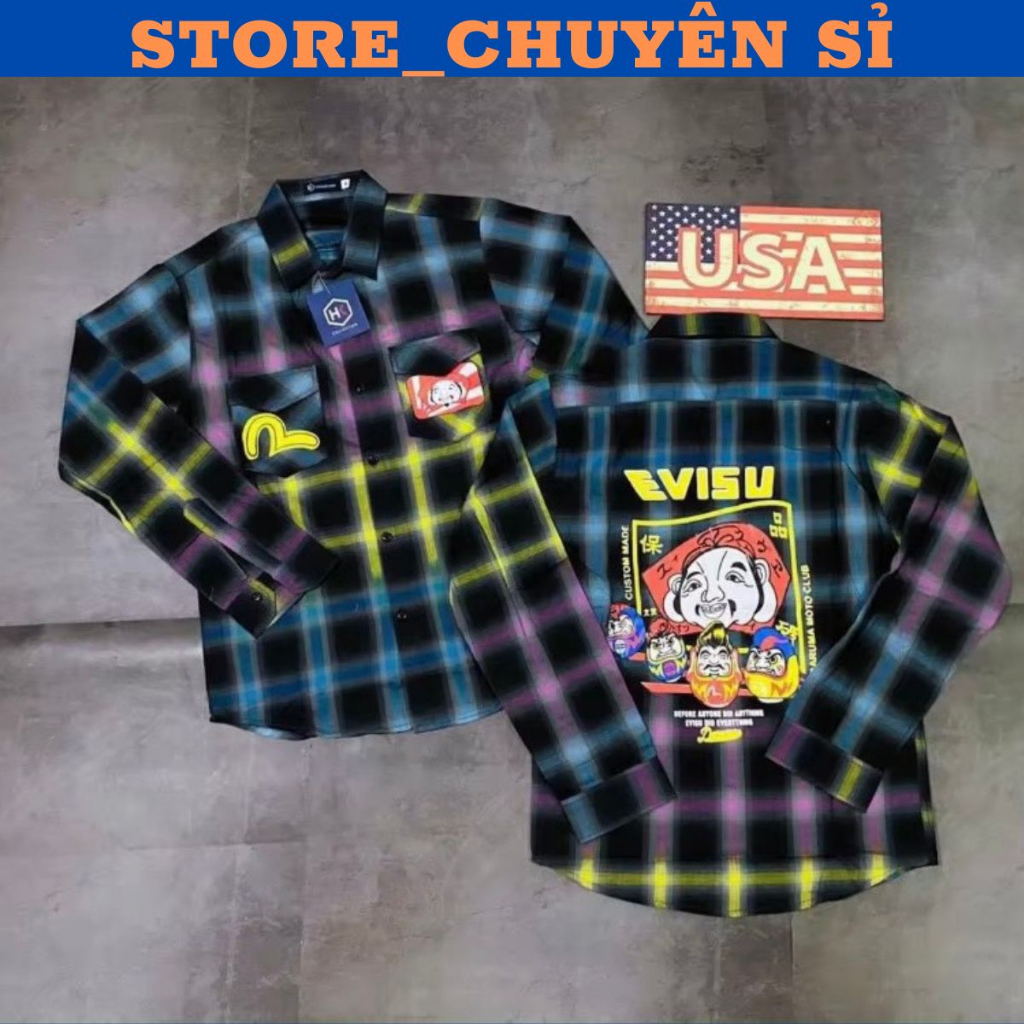 Áo sơ mi nam tay dài EVI.SU vải nỉ caro cao cấp siêu miềm phong cách độc lạ mẫu mới nhất hót trend STORE_CHUYÊN SỈ