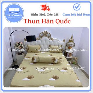 Bộ ga giường, Drap nệm Thun Lạnh Hàn Quốc 4 món