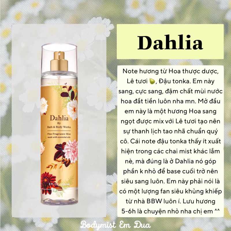 Xịt Thơm Toàn Thân - DAHLIA